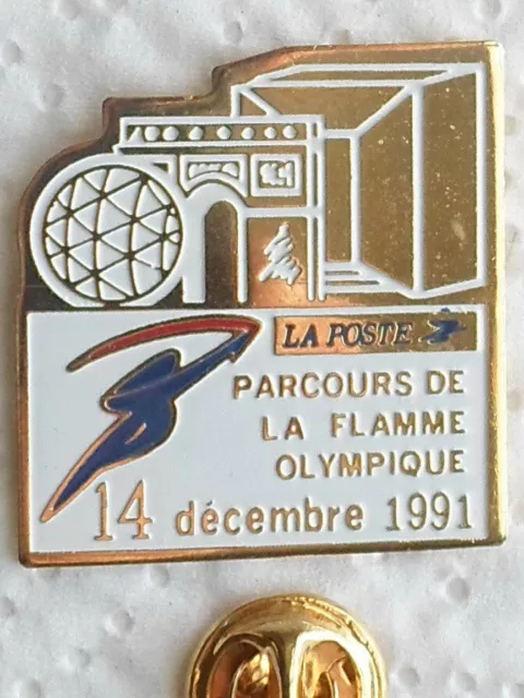Pin's La POSTE - Parcours de la Flamme Olympique - 14 décembre 1991 - (#S5)