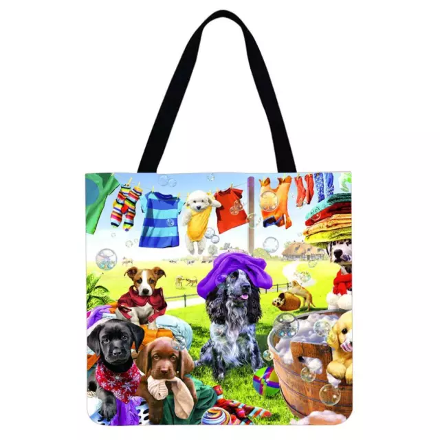 laundry day for dogs linen bag