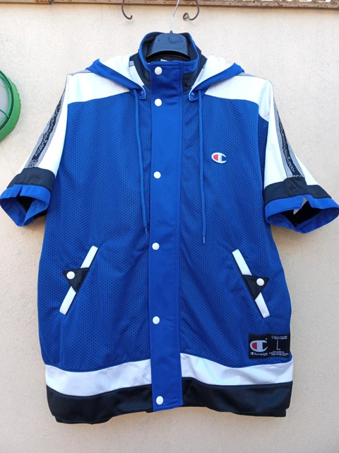 Champion  taglia L vintage anni 90 felpa smanicata con cappuccio uomo D7457