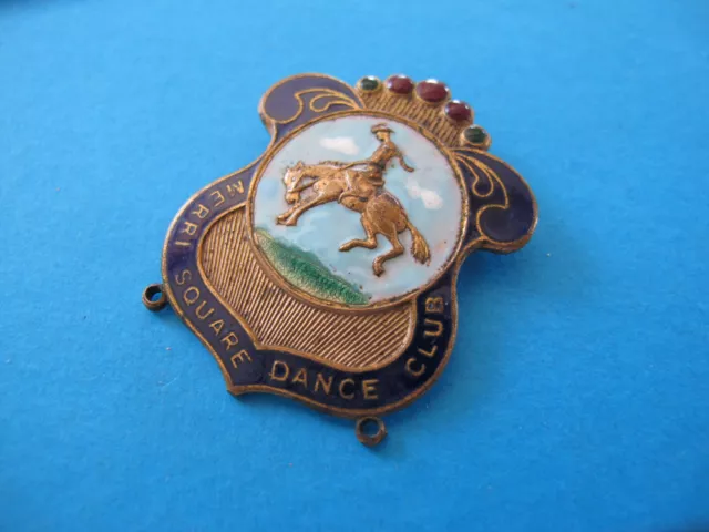 Merri Square Dance Club Enamel Rodeo Cowboy Large Badge 40mm