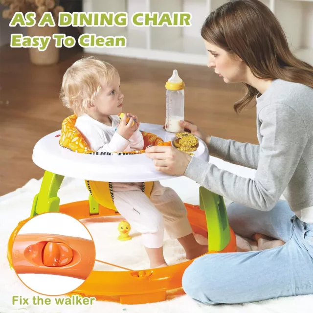 Baby Walker Activity Toddler First Step-Push Along Walk Bouncer Portable Folding 3