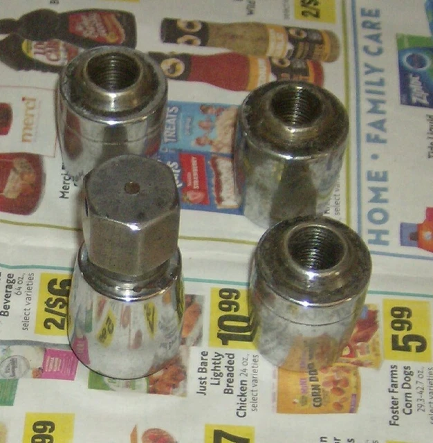 Vintage Wheel Lock Set 1/2" Rh & Lh Threads 1960S 1950S Gm Cad Chysler Lincoln Vintage Wheel Lock Set 1/2" Rh & Lh Threads 1960S 1950S Gm Cad Chysler Lincoln