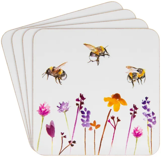 Gorgeous Busy Bees Themed Placemats and Coasters Cork Backed Gift Boxed