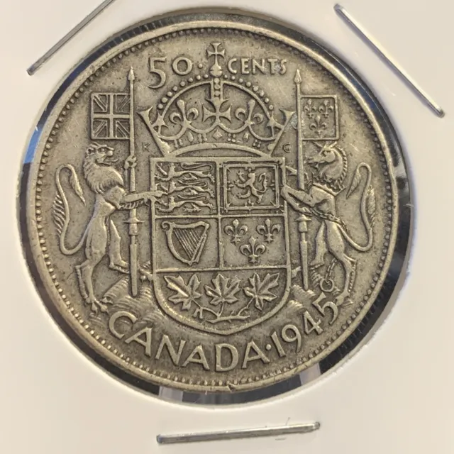 1945 CANADA HALF Dollar, Super nice coin with great patina. Silver. $19 ...