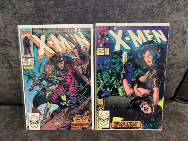 Uncanny X-Men #266 VF- AND #267 NM! 1st AND 2nd Gambit Appearance!