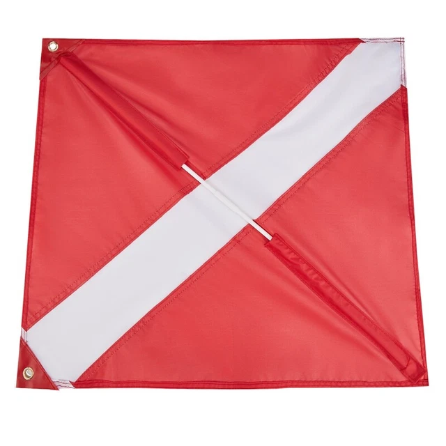 Pistro Drapeau De Plongeur Rouge Et Blanc – 70x61 Cm, Polyester Résistant, Pour Bateaux, Plongée Sous-marine Et Flotteurs