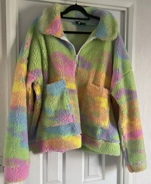 Jaded london deals rainbow fleece jacket