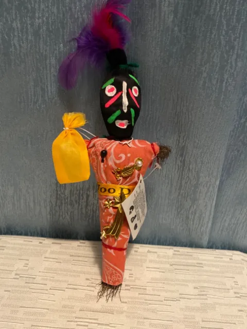 NEW ORLEANS VOODOO DOLL w/ instruction tag  Straw Body heavy head little bag