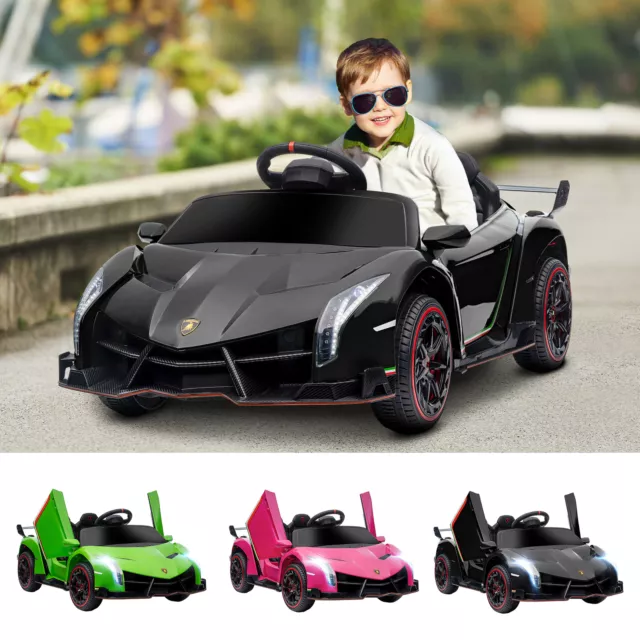 HOMCOM Lamborghini Licensed 12V Kids Electric Car w/ Butterfly