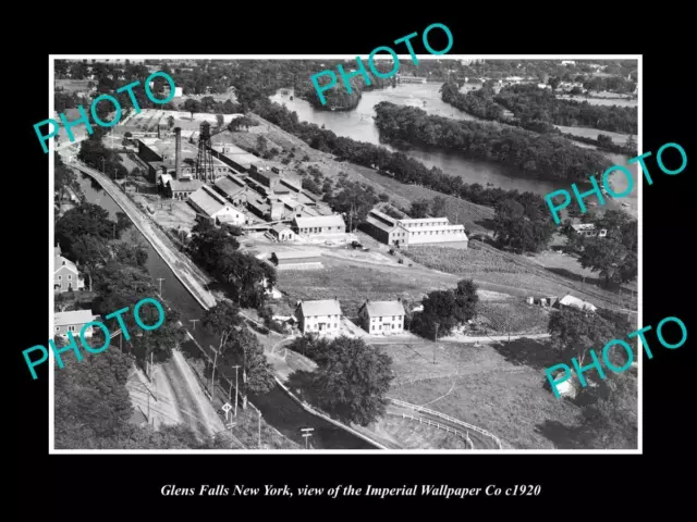 OLD LARGE HISTORIC PHOTO OF GLENS FALLS NEW YORK THE IMPERIAL WALLPAPER Co 1920