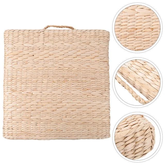 Puf redondo tatami tejido tatami con cojín futón césped beige