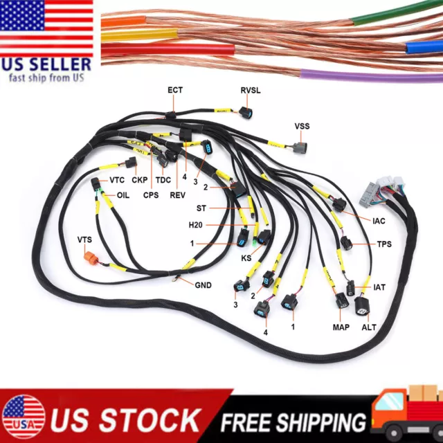 Tucked Engine Harness Fits For Honda Acura Integra K-Swap RSX Base EK EG OBD2