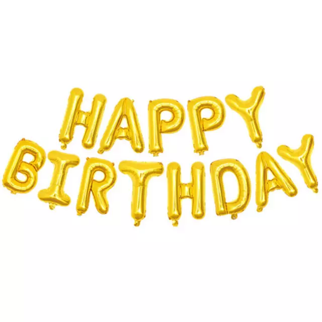 Happy Birthday Balloons Banner Bunting Letter Foil Balloon Party Self Inflating