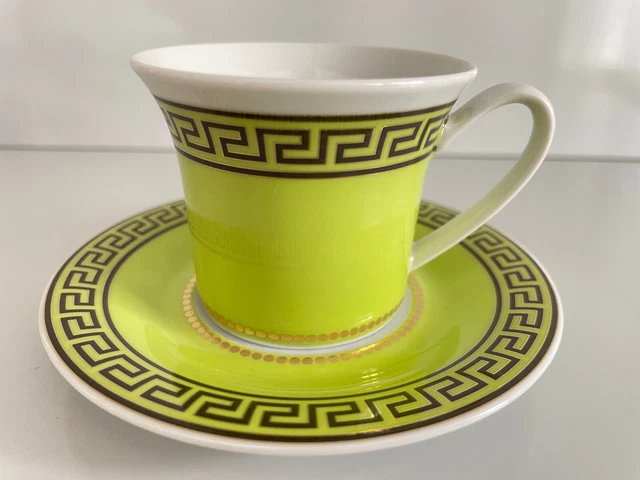 Rosenthal VERSACE Ikarus grün ESPRESSOTASSE 2tlg  Cup & Saucer (D)