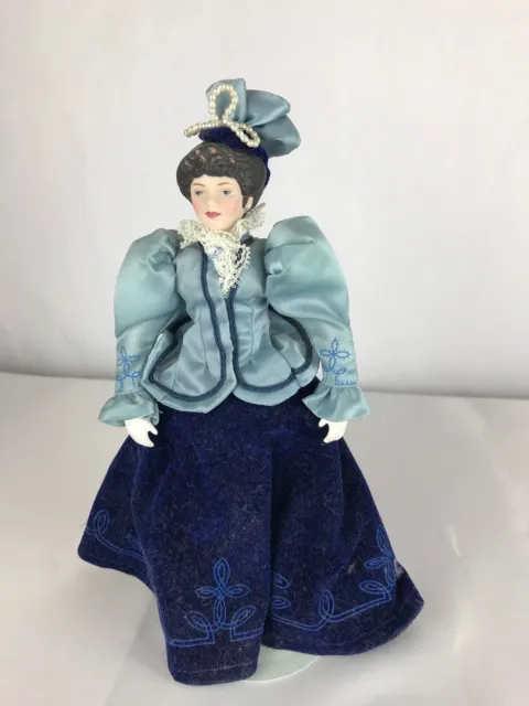 Avon Porcelain Doll Victorian 1987  9 1/2 in Tall With Stand Vintage Elegant