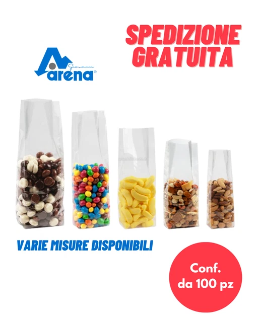 Sacchetti trasparenti per alimenti fondo carta quadro - Termosaldabili