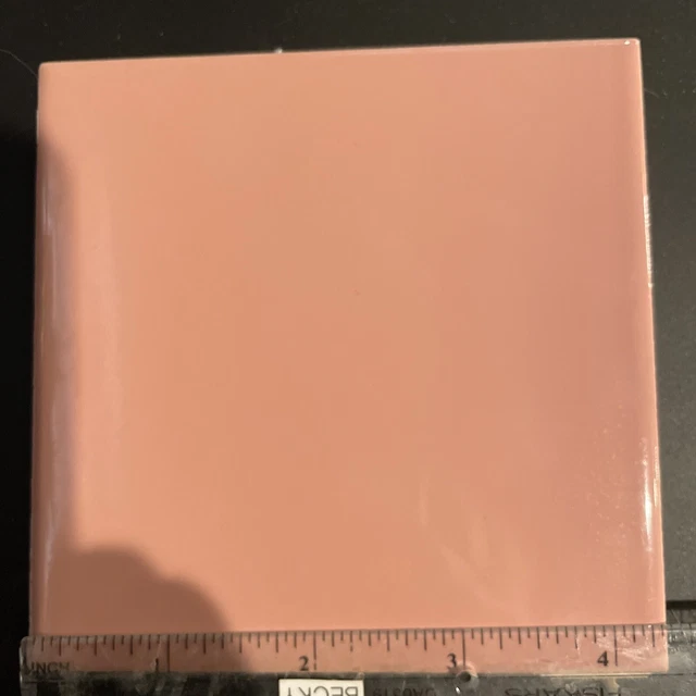 Lot 4 Vintage Rose  bathroom tiles 1950s  Peach square. 4.25’ National Tile Co