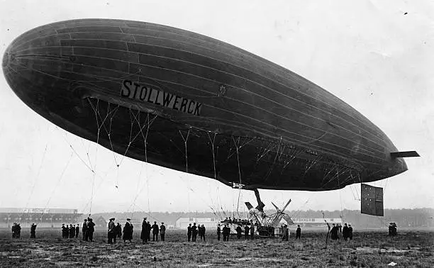 The Parseval Airship Stollwerck At The Airfield 1913 Aviation History Old Photo