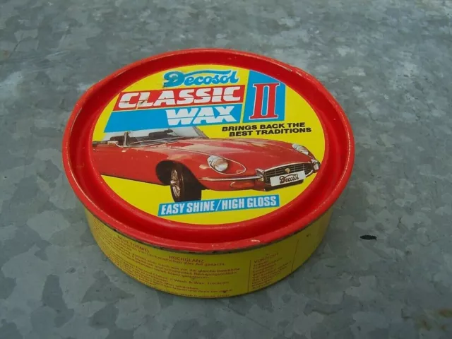 Vintage Decosol Car Wax E Type Jaguar Series 3 Tin Garage Display Nos