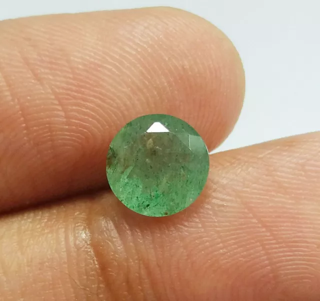 1.80 Ct Natural Round Cut Zambian Emerald Good Quality Earth Mine Loose Gemstone