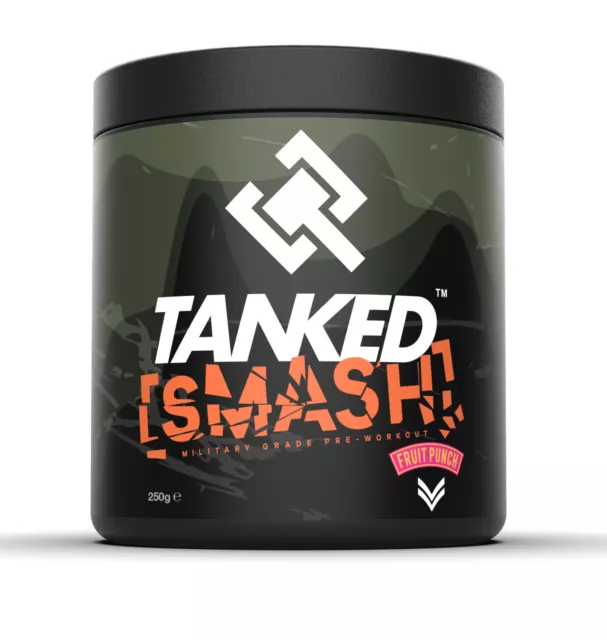 TANKED SMASH Pre Workout Powder - 50 Srvs (Fruit) - Pump Energy Amino Supplement