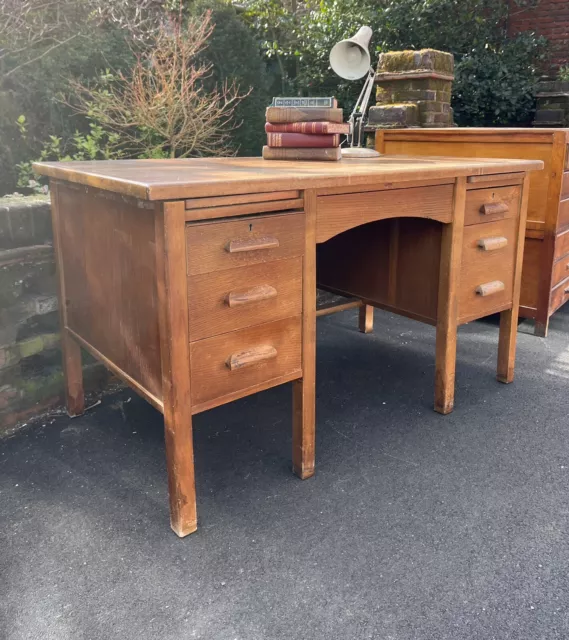 Vintage 1960’s Kingdor Teachers Kneehole Writing Desk