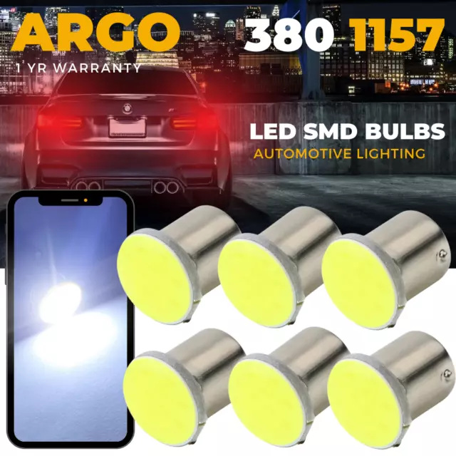 380 1157 Led Brake Light Cob Xenon White Bay15d P21/5w Car Stop Tail Light Bulbs