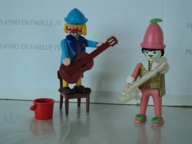 PLAYMOBIL VINTAGE CITY cirque chapiteau duo clown blanc auguste set