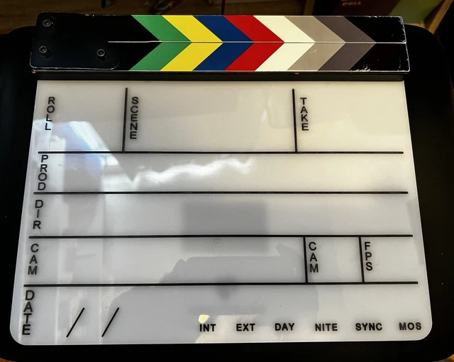 Elvid 9-Section Acrylic Production Slate with Color Clapper Sticks