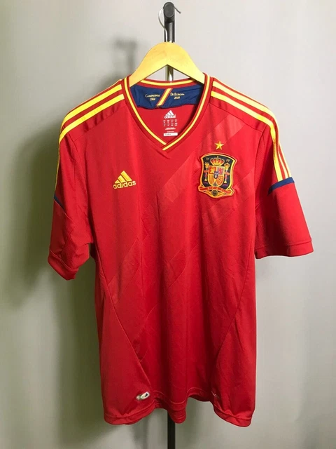 SPAIN NATIONAL TEAM 2011 2012 SOCCER FOOTBALL SHIRT JERSEY ADIDAS Sz XL