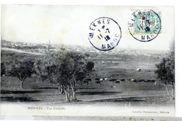 View General Meknes Morocco CPA Postcard 375