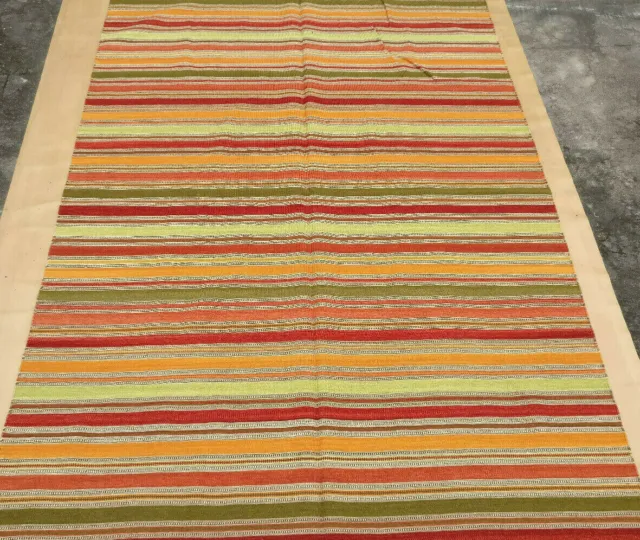 Hand Woven Traditional Multicolor 5x8 Ikat Large Afghan Kilim Rug Carpet 5'x8'