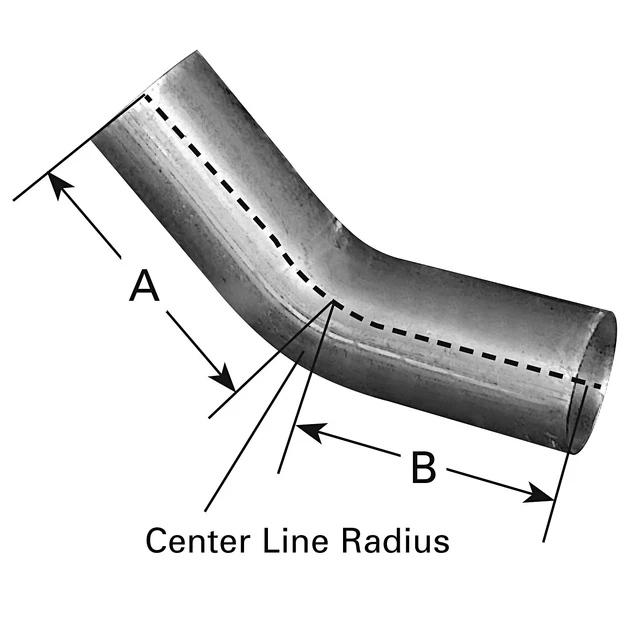 AP Exhaust - Elbow - 45°, 2 1/2" Dia., OD-OD, 6"- 6" Lgth, 5" CLR, Aluminized