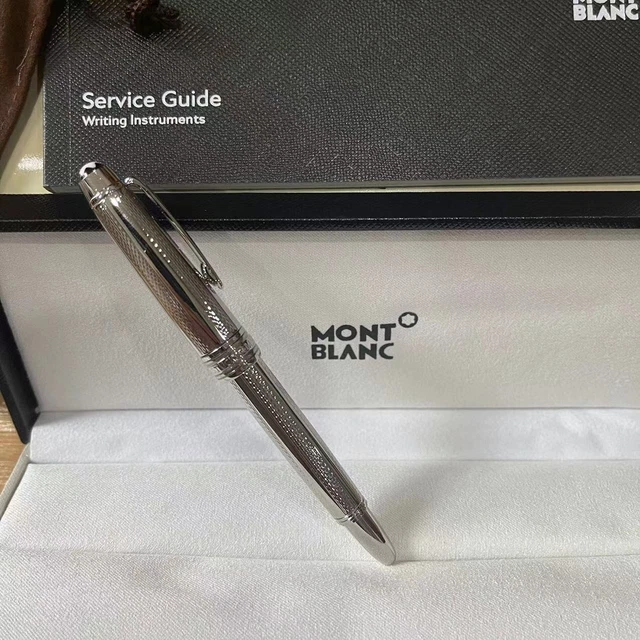 Authentic Mǒńtblanc 2865 Meisterstuck Ballpoint Silver Montblanc Star Pen 163P