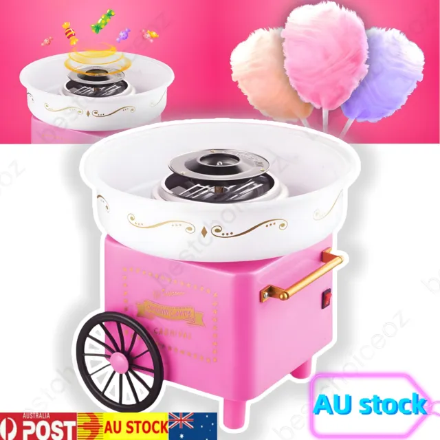 Electric Fairy Cotton Candy Maker Pink Floss Home Machine Sugar for Kids Party