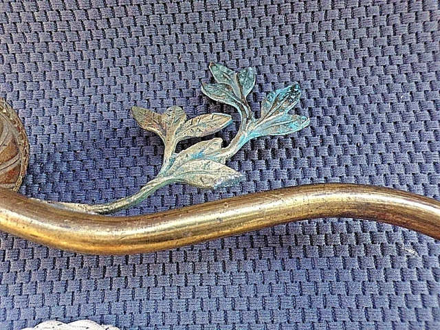 Ancienne applique murale électrique Art-Nouveau en bronze-Tulipe couleur bleu 5