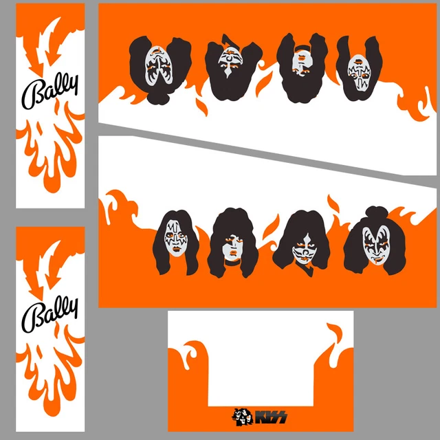 KISS (BALLY 1979) Pinball Machine Decal Set EUR 150,00
