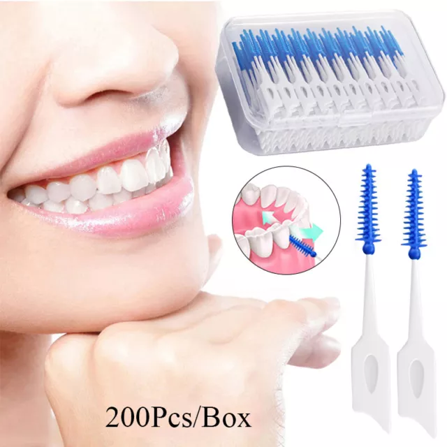 200 Interdental Sticks Dental Floss Teeth Tooth Toothpick Oral Care Clean Brush