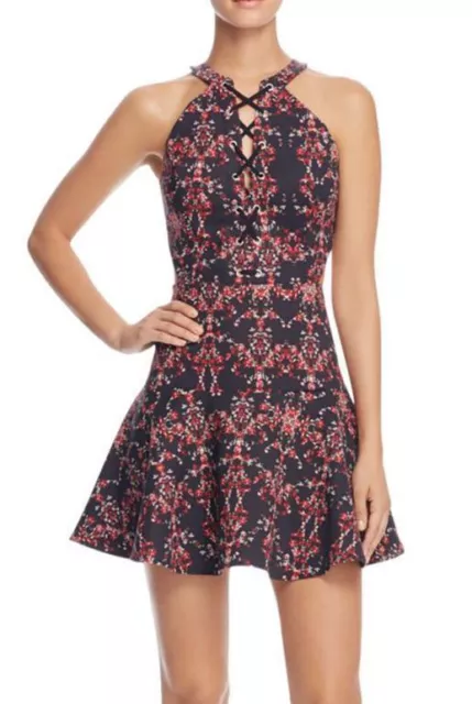 PARKER 'Rayan' ~ Floral Print Cutout Sides Fit & Flare Party Dress S NEW $298