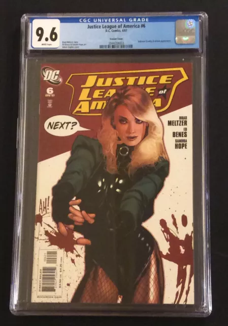 JUSTICE LEAGUE OF AMERICA #6 Comic CGC 9.6 ADAM HUGHES Variant Cover DC 2007 JLA
