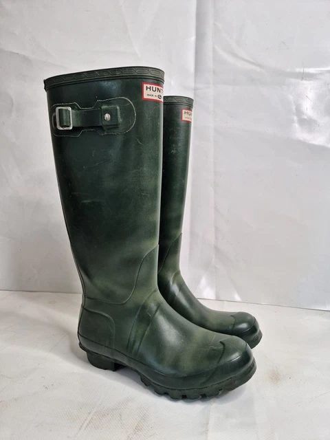 VINTAGE HUNTER WELLINGTON Boots Made in Scotland UK Green