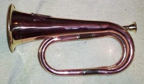 Military Brass / Copper Bugle - New Made With Rising Sun Australian Army Style