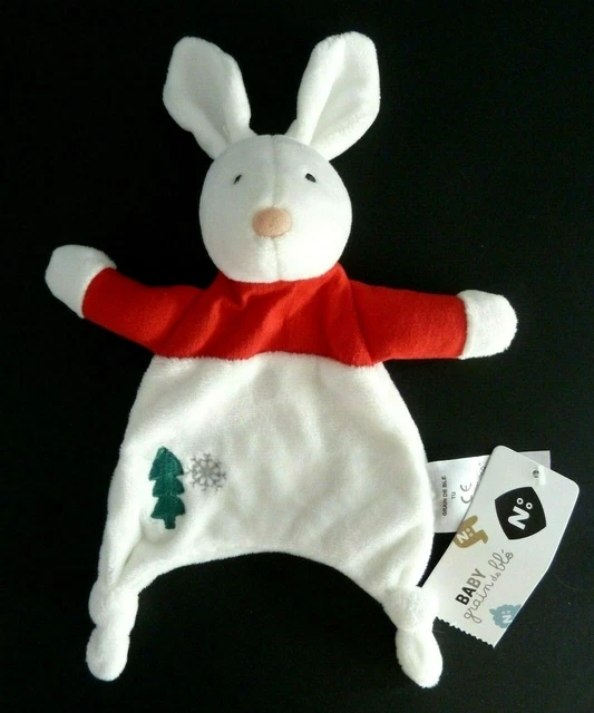 *. Doudou Plat Grain De Ble Zanier Z Lapin Blanc Rouge Sapin Vert Flocon - Neuf