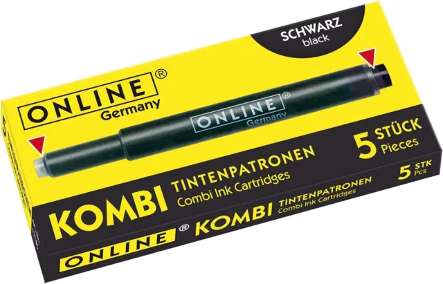 Universal-Kombi-Tintenpatronen, kompatibel mit Lamy-Füllern, 5 Großraum-Patronen