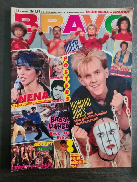 BRAVO 13/1984 Heft Komplett - Nena, Queen, Shaky, Alphaville, Cyndi Lauper, MJ -