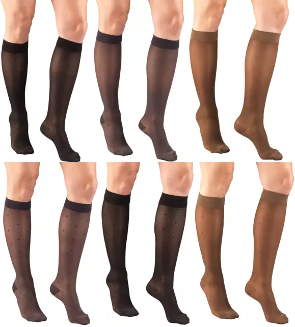 Truform Women's Sheer Compression Support Stockings Knee High 15-20 mmHg 1x Pair