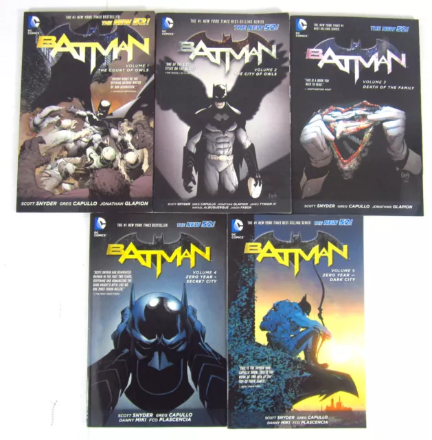 DC Comics The New 52 Batman Volumes 1-5 Graphic Novels Paperback Comic Books