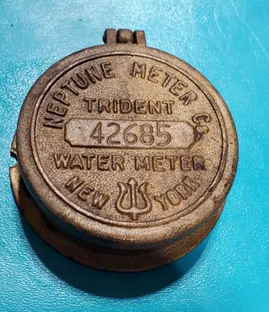 Vintage Authentic Trident Neptune Water Meter New York Paperweight Brass