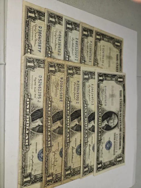 1935 Silver Certificates Lot Of 10 Above Average - Circulated