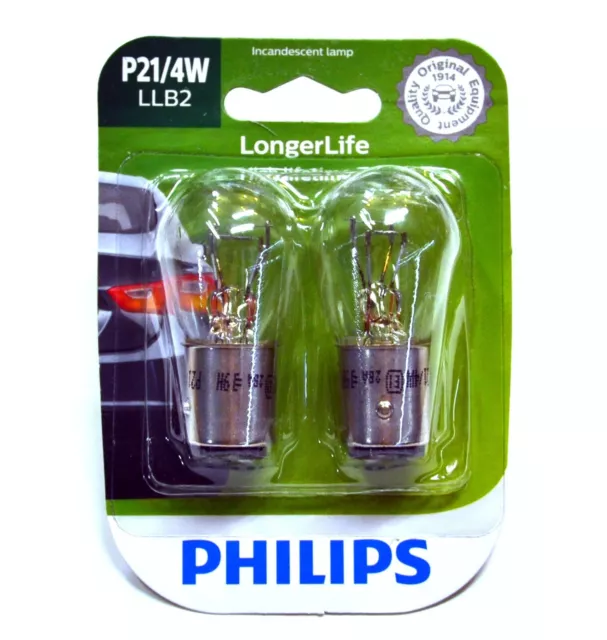 Philips LongerLife P21/4W 21/4W Due Lampadine Stop Luce Freno Ricambio Orig.